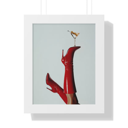 Framed Paper Print - Cocktails &amp; Red Stilettos