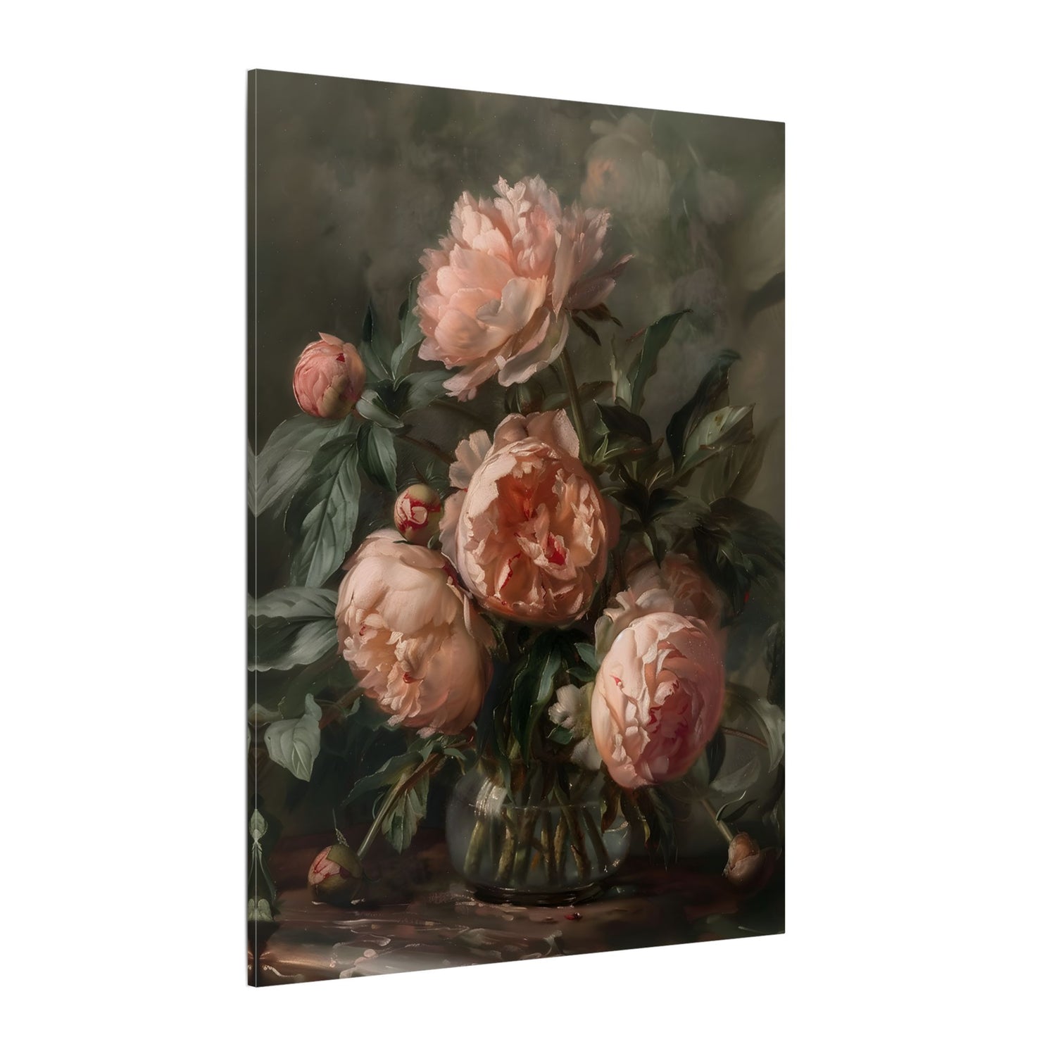 .75" Matte Canvas - Vintage Blush Peony Bouquet