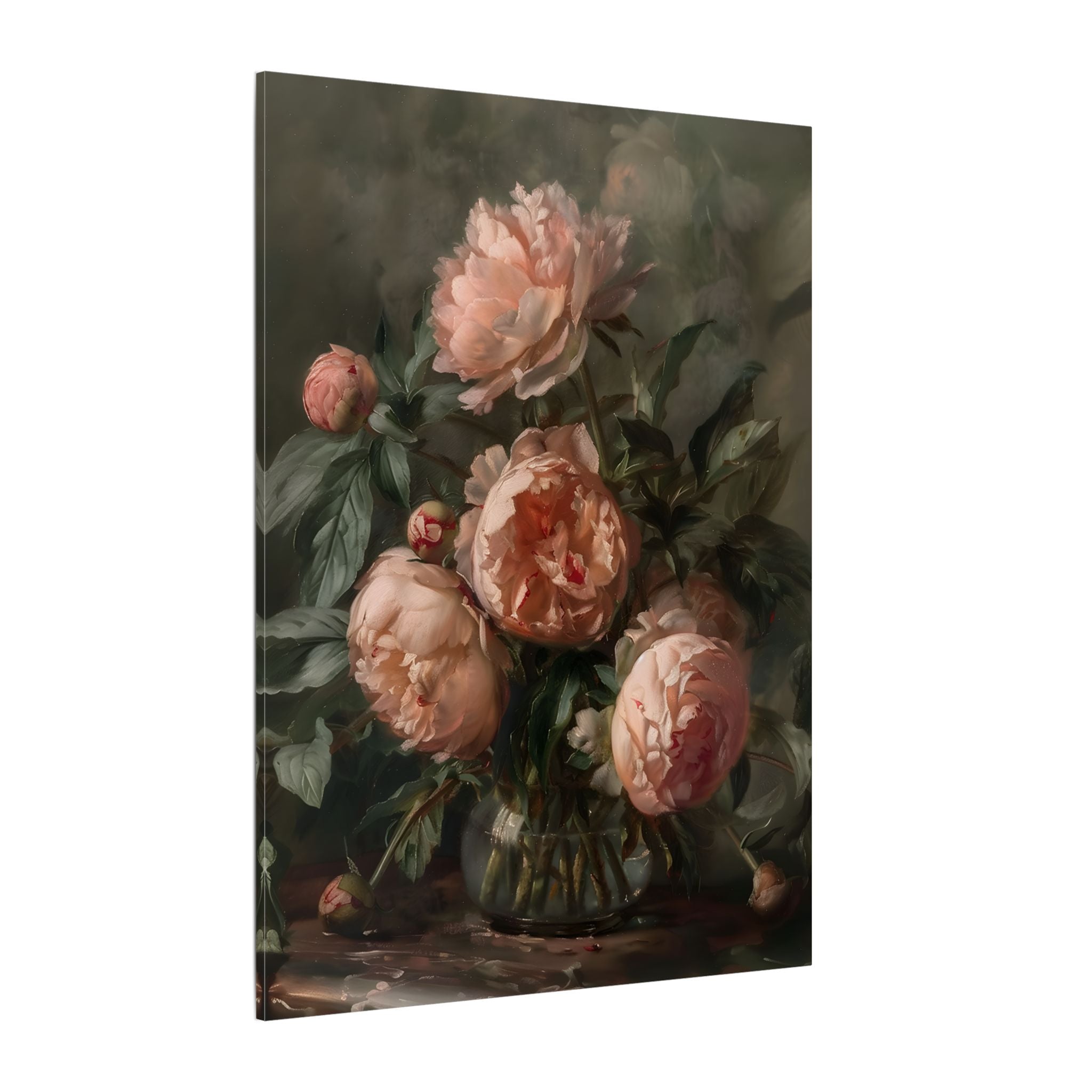 .75" Matte Canvas - Vintage Blush Peony Bouquet