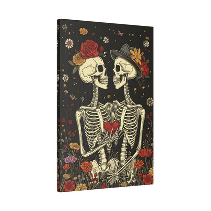 .75&quot; Matte Canvas - Eternal Love Skeletons