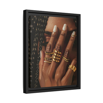 Framed Canvas - Braided Golden Ring Beauty