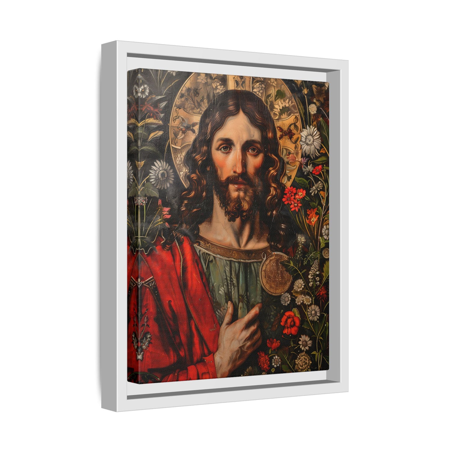 Framed Canvas - Sacred Floral Savior