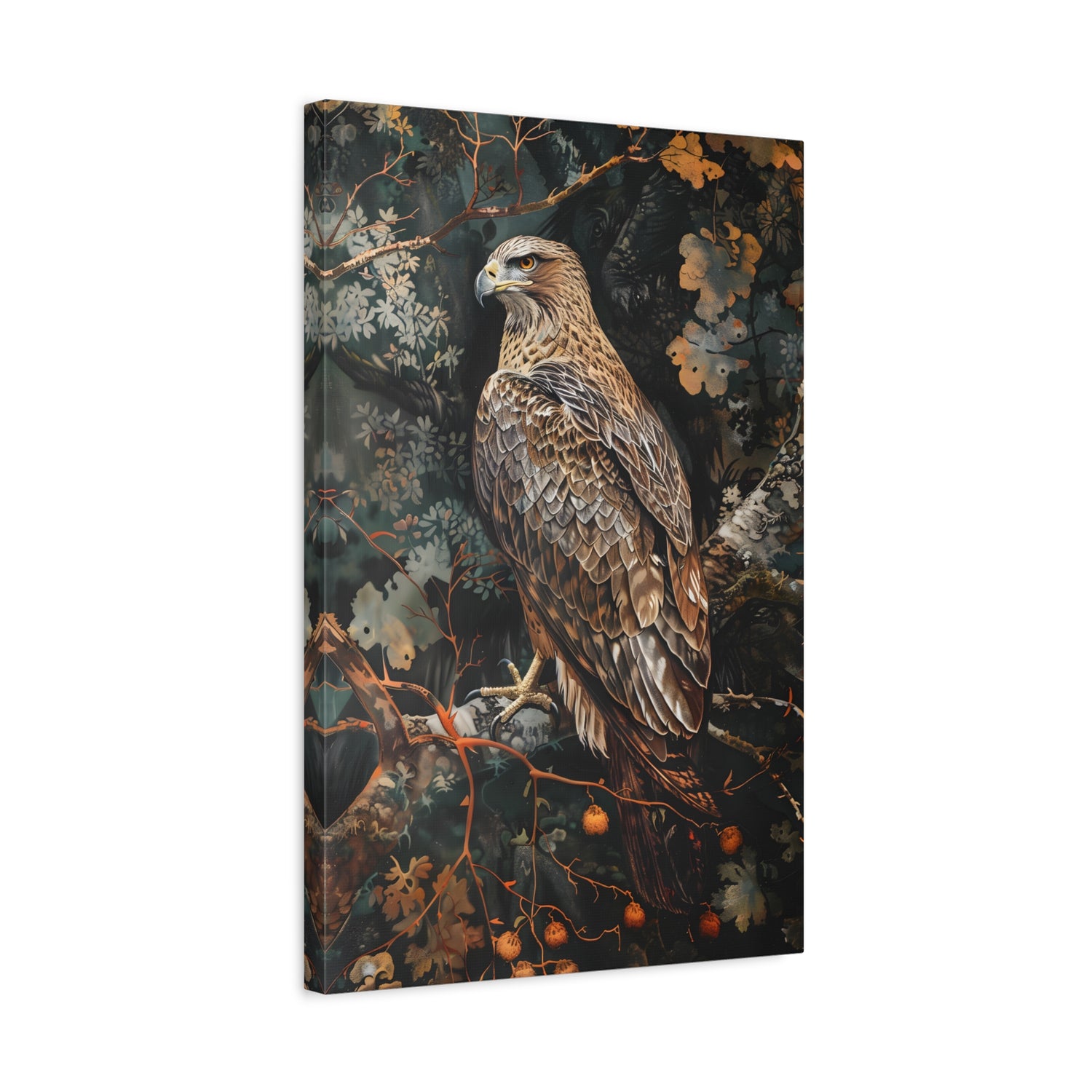 1.25" Matte Canvas - Majestic Hawk in Autumn