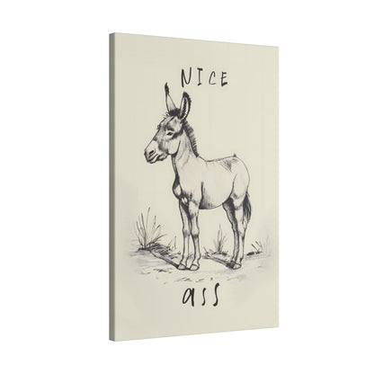 .75&quot; Matte Canvas - Donkey Line Art Humor