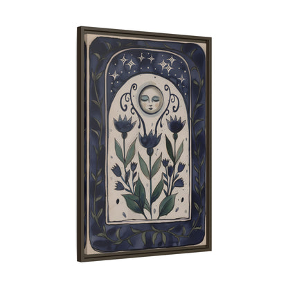 Framed Canvas - Moonlit Folk Bloom Dream