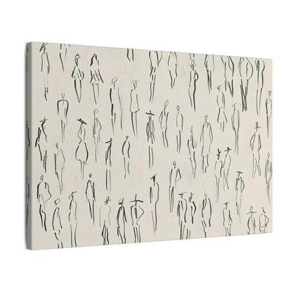 .75&quot; Matte Canvas - Crowd in Motion Linework