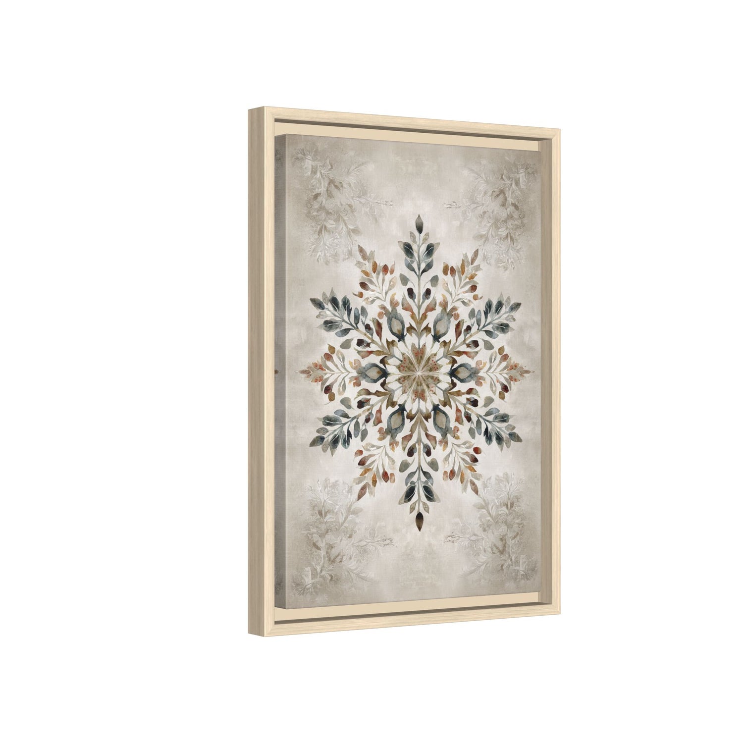 Framed Canvas - Nordic Botanical Snowflake