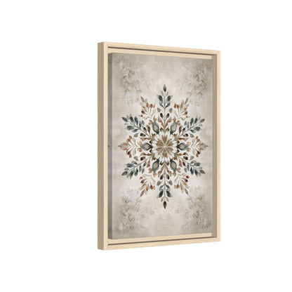 Framed Canvas - Nordic Botanical Snowflake