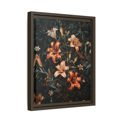 Framed Canvas - Elegant Blooming Lilies