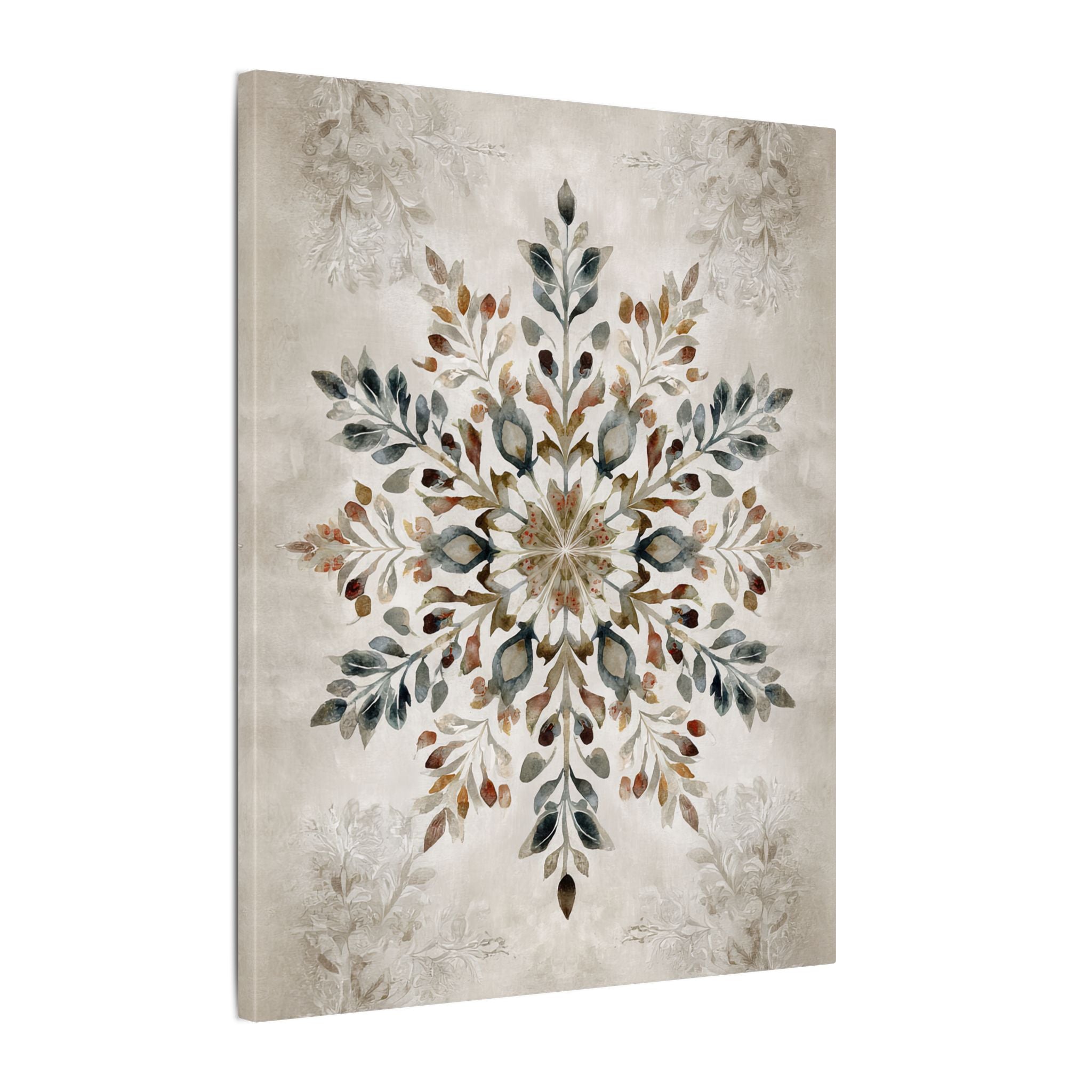 .75" Matte Canvas - Nordic Botanical Snowflake