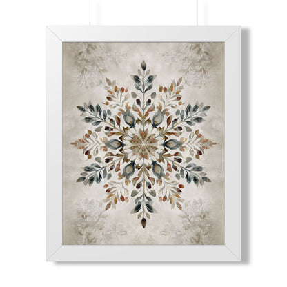 Framed Paper Print - Nordic Botanical Snowflake