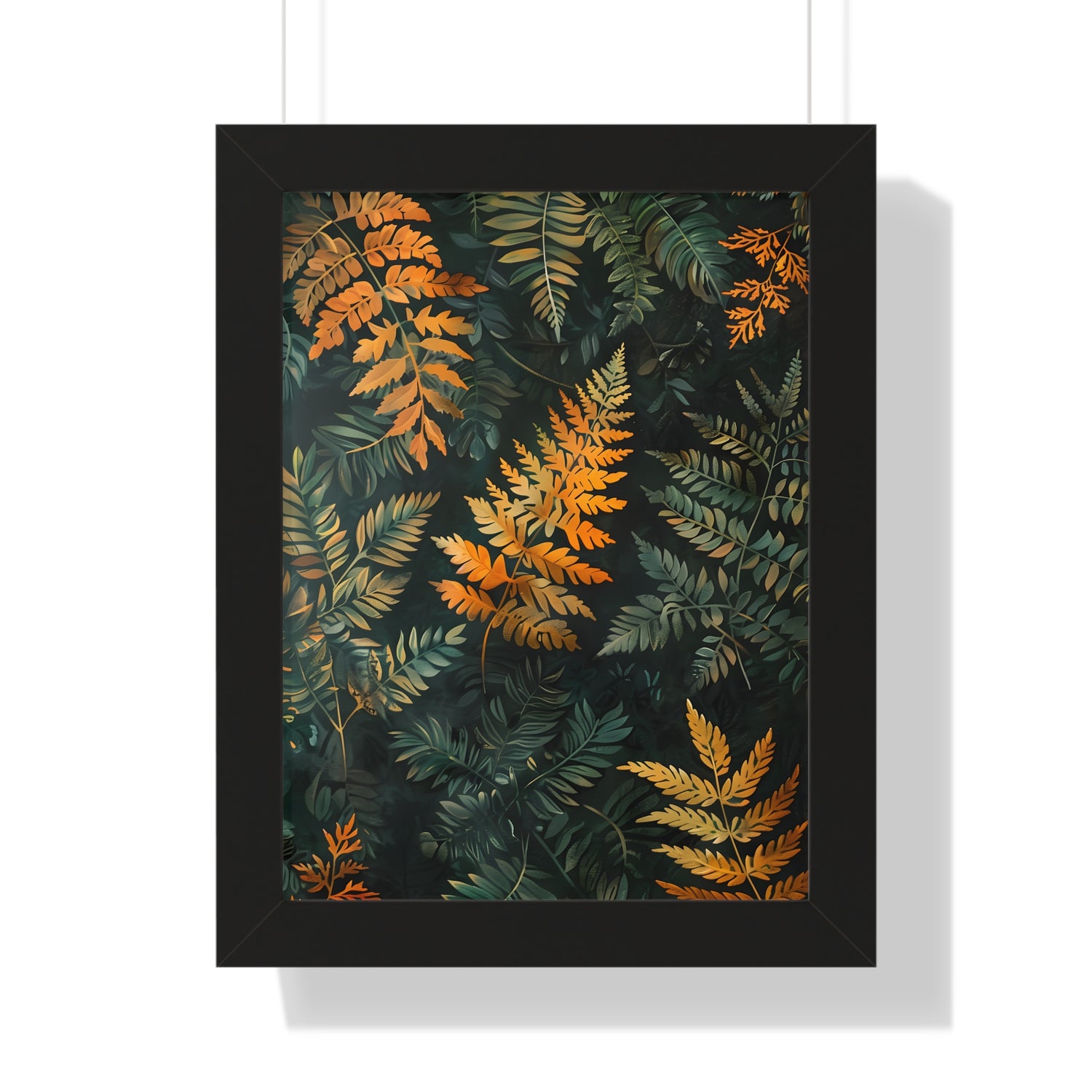 Framed Paper Print - Golden Fern Elegance