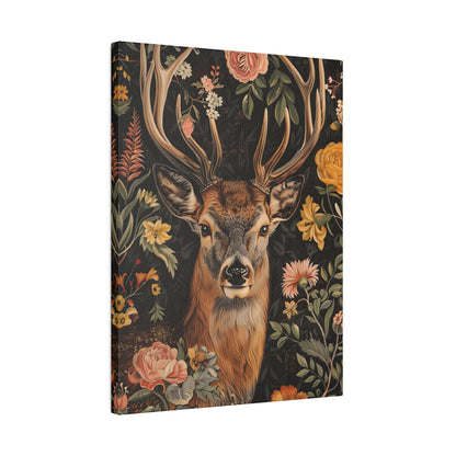 .75&quot; Matte Canvas - Floral Deer Majesty