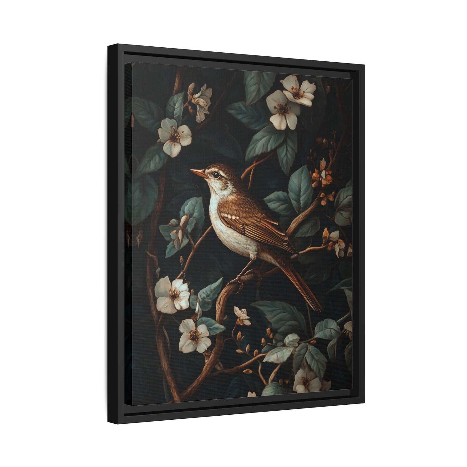 Framed Canvas - Serenade Among Blossoms