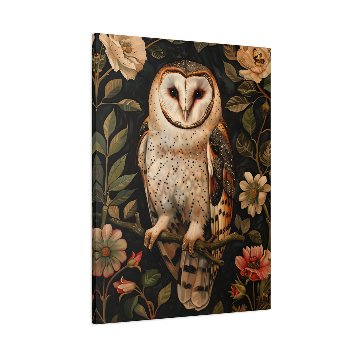 1.25" Matte Canvas - Nocturnal Bloom Owl