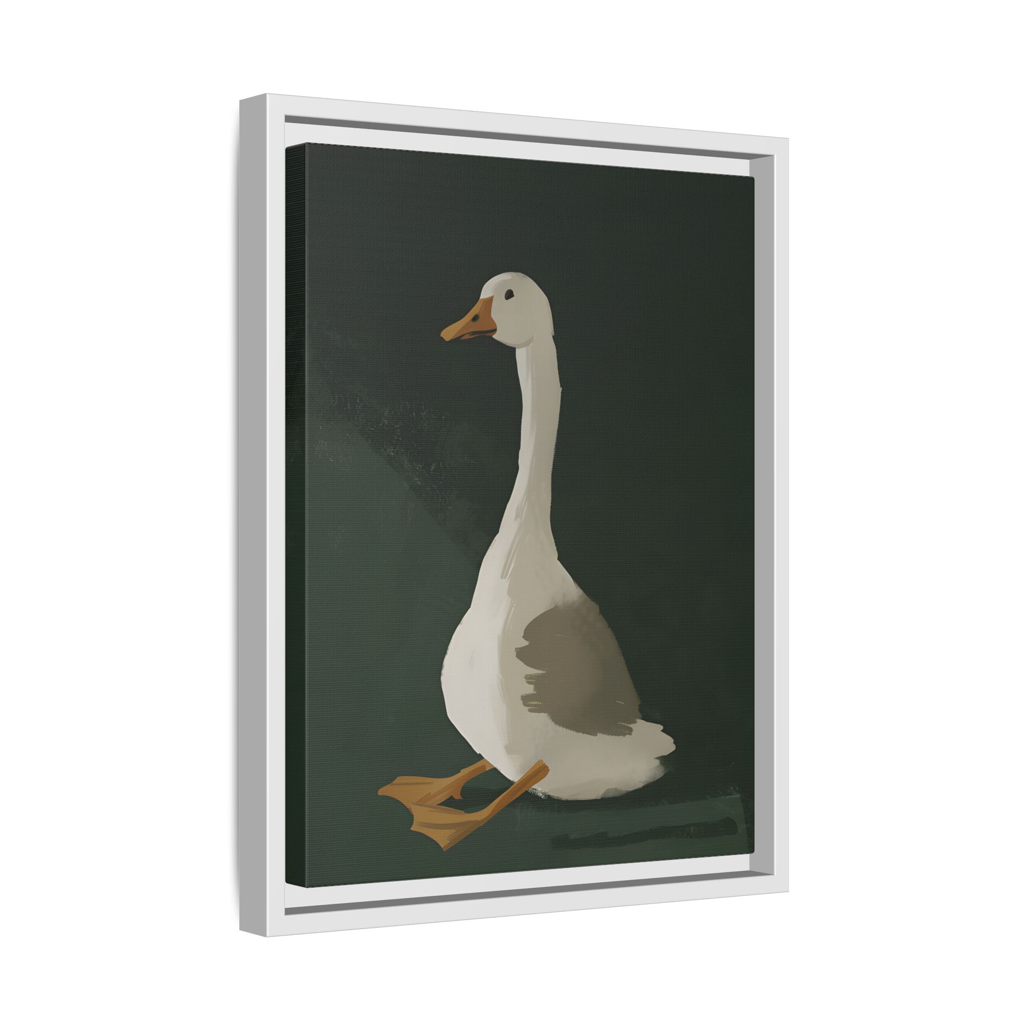 Framed Canvas - Sitting Goose in Spotlight