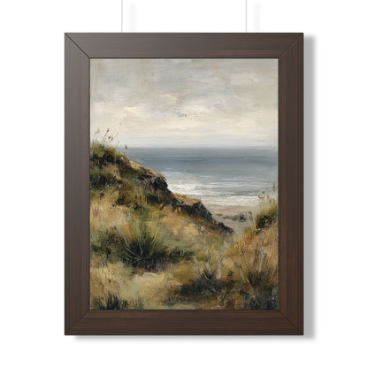Framed Paper Print - Misty Coastal Seascape