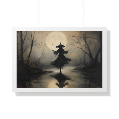 Framed Paper Print - Moonlit Witch&