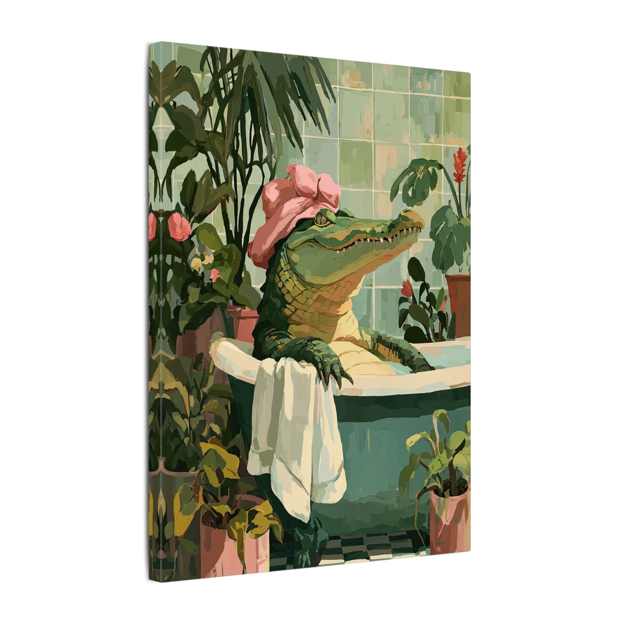 .75" Matte Canvas - Bathtub Alligator Spa Day