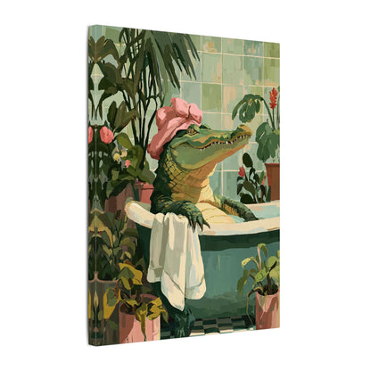 .75" Matte Canvas - Bathtub Alligator Spa Day