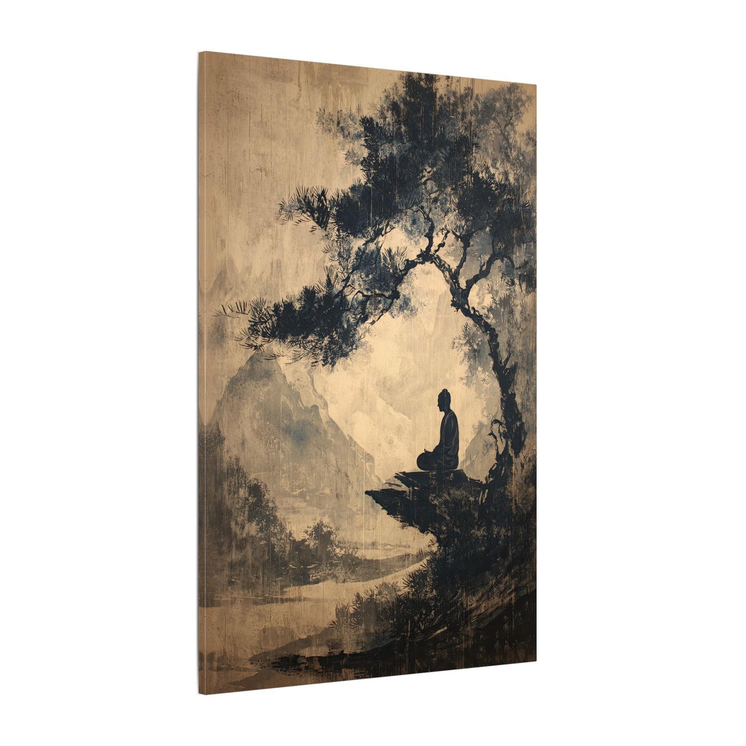.75" Matte Canvas - Mountain Tree Zen Silence