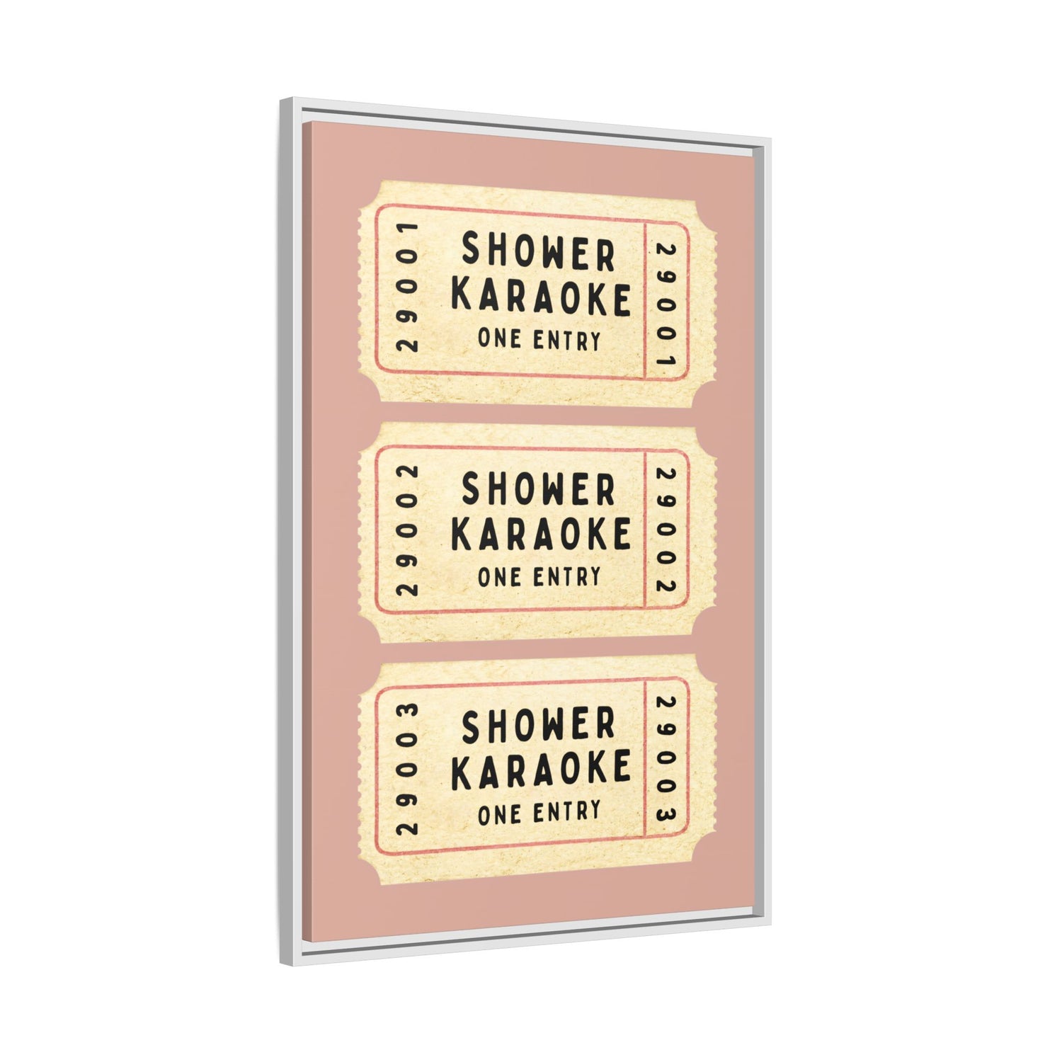 Framed Canvas - Shower Karaoke Admit Ticket
