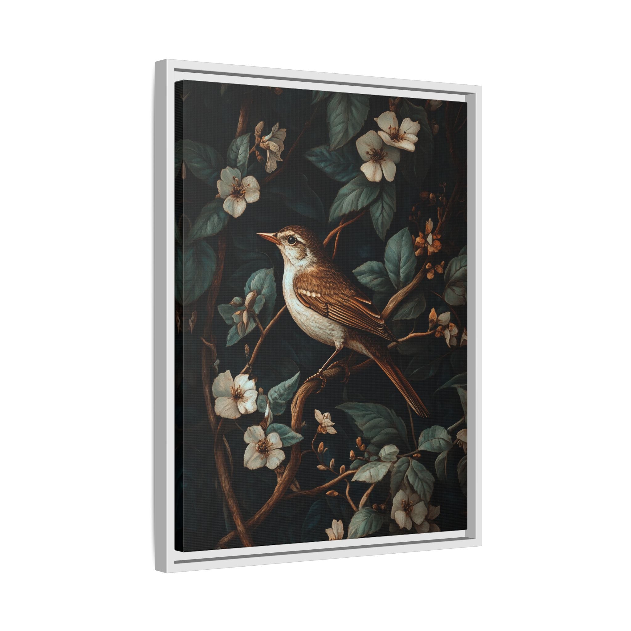 Framed Canvas - Serenade Among Blossoms