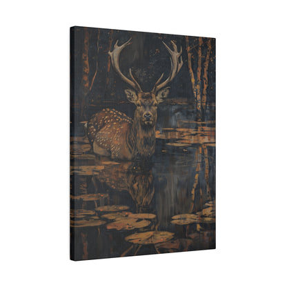 .75" Matte Canvas - Twilight Stag Reflection
