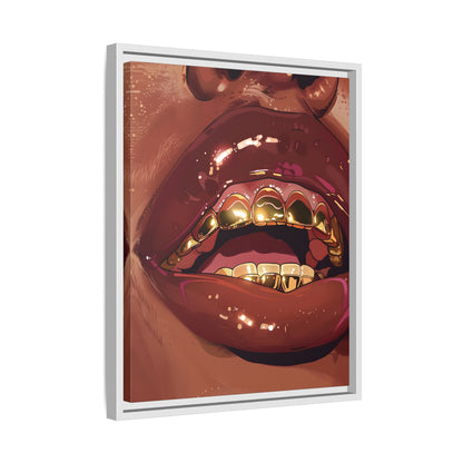 Framed Canvas - Gold Grills Glam Closeup
