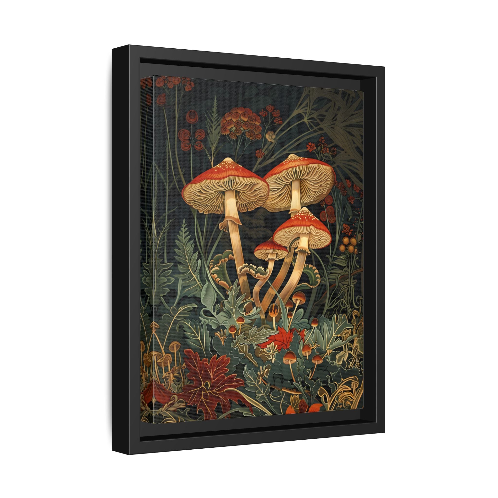 Framed Canvas - Elegant Mushroom Reverie