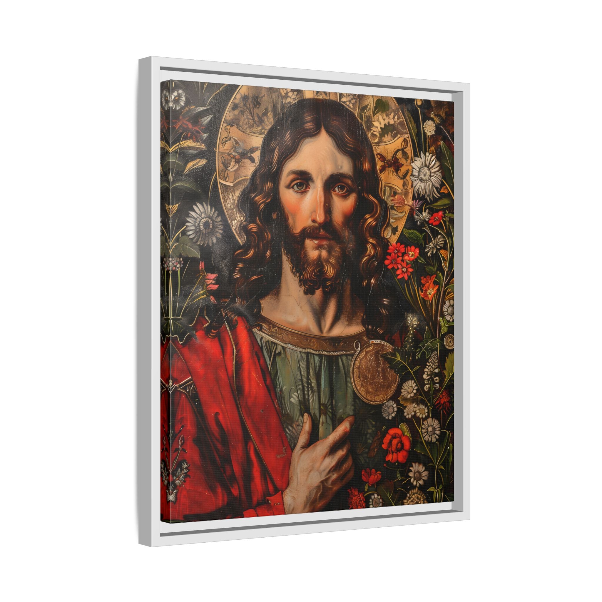 Framed Canvas - Sacred Floral Savior
