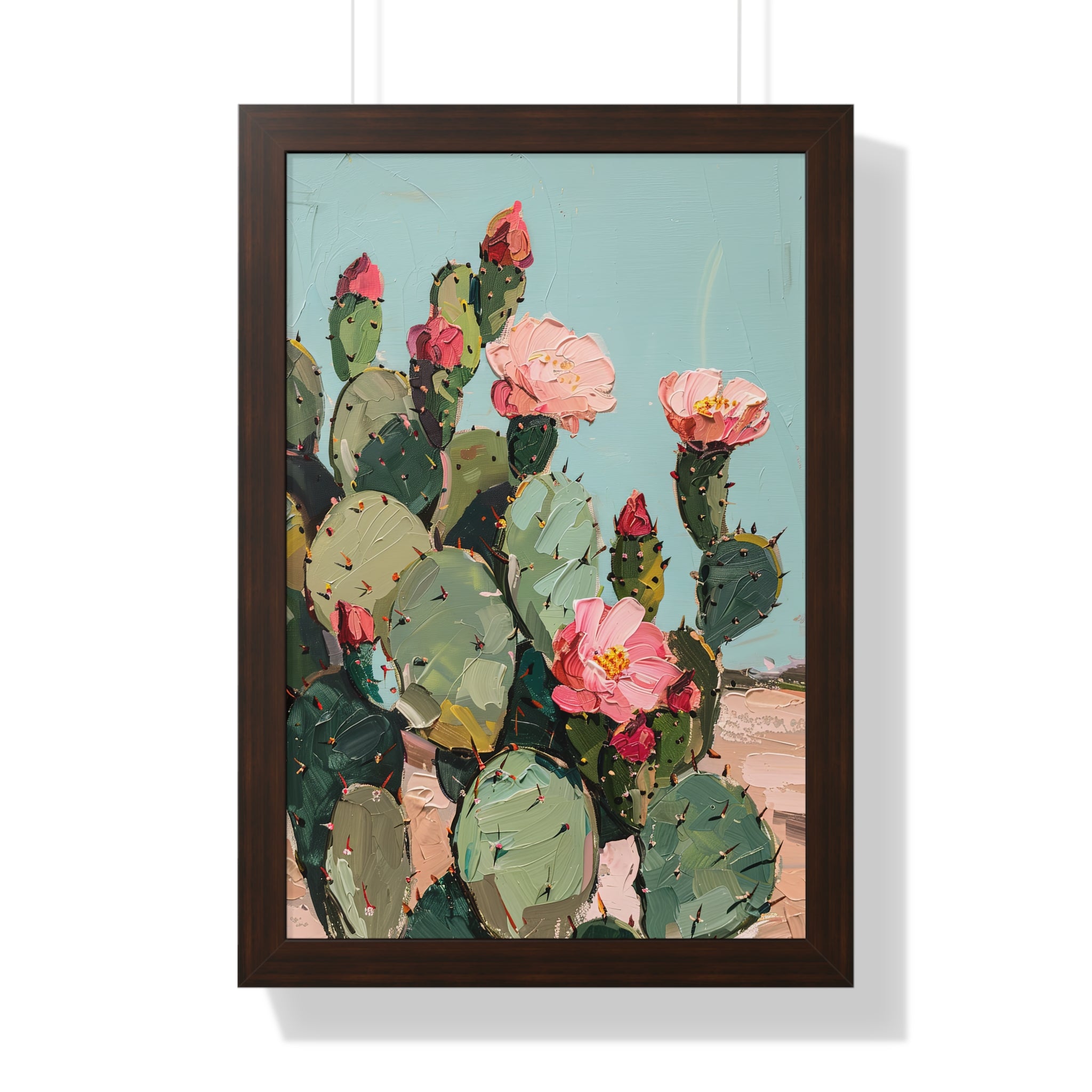 Framed Paper Print - Arizona Blooming Cactus Color