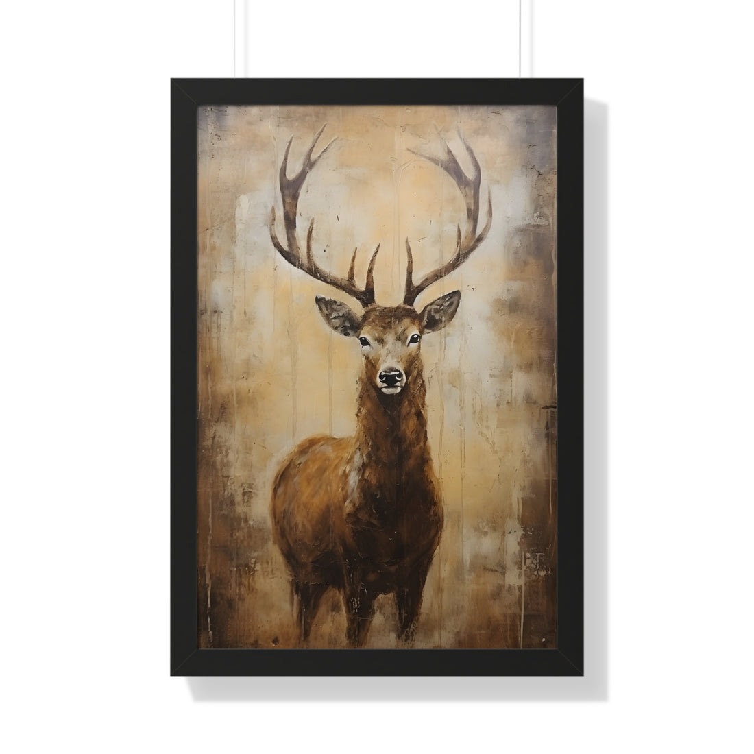 Framed Paper Print - Golden Stag Majesty