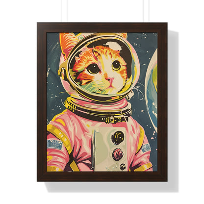 Framed Paper Print - Catstronaut Pink Mission