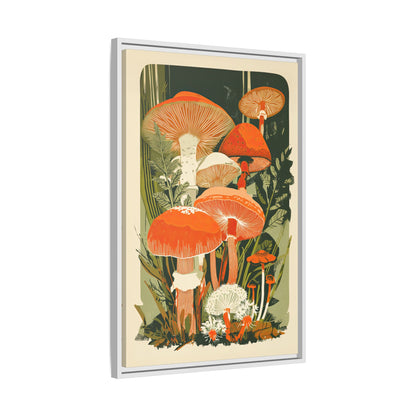 Framed Canvas - Groovy Woodland Mushrooms