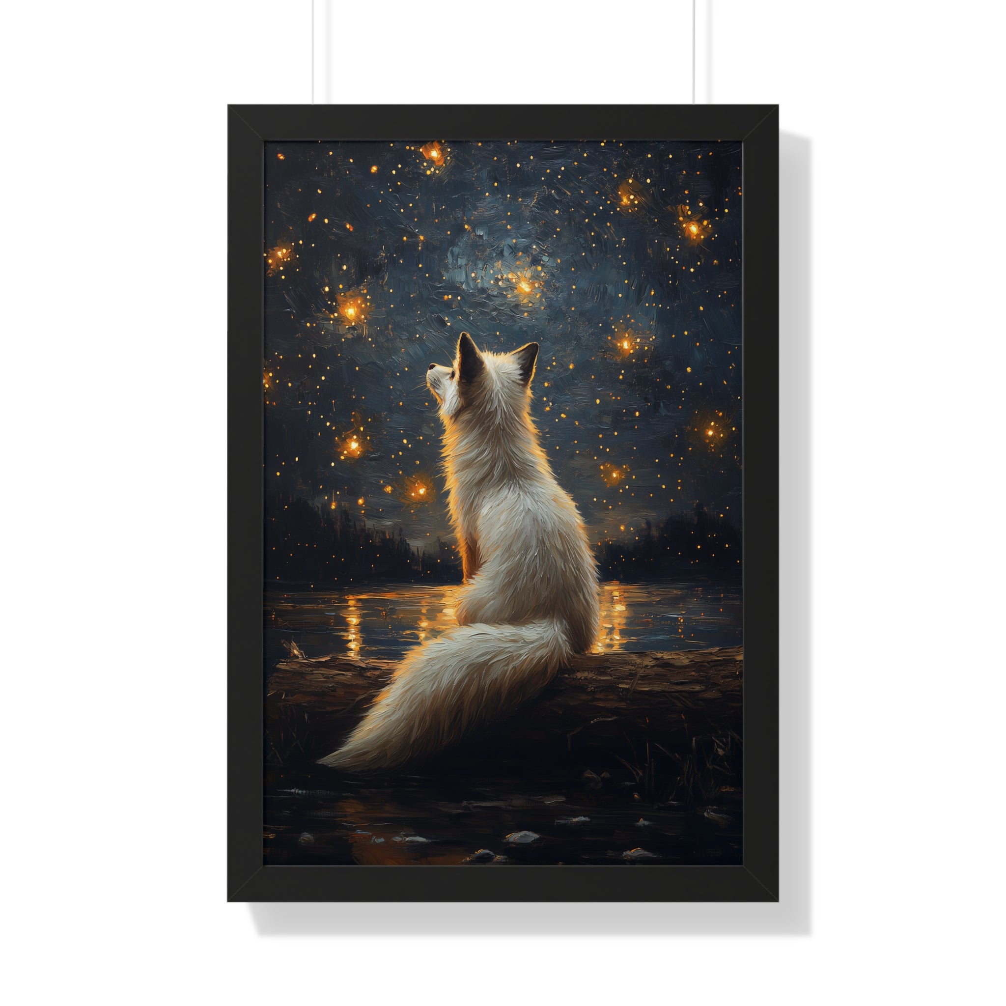 Framed Paper Print - Stargazing Fox Reverie