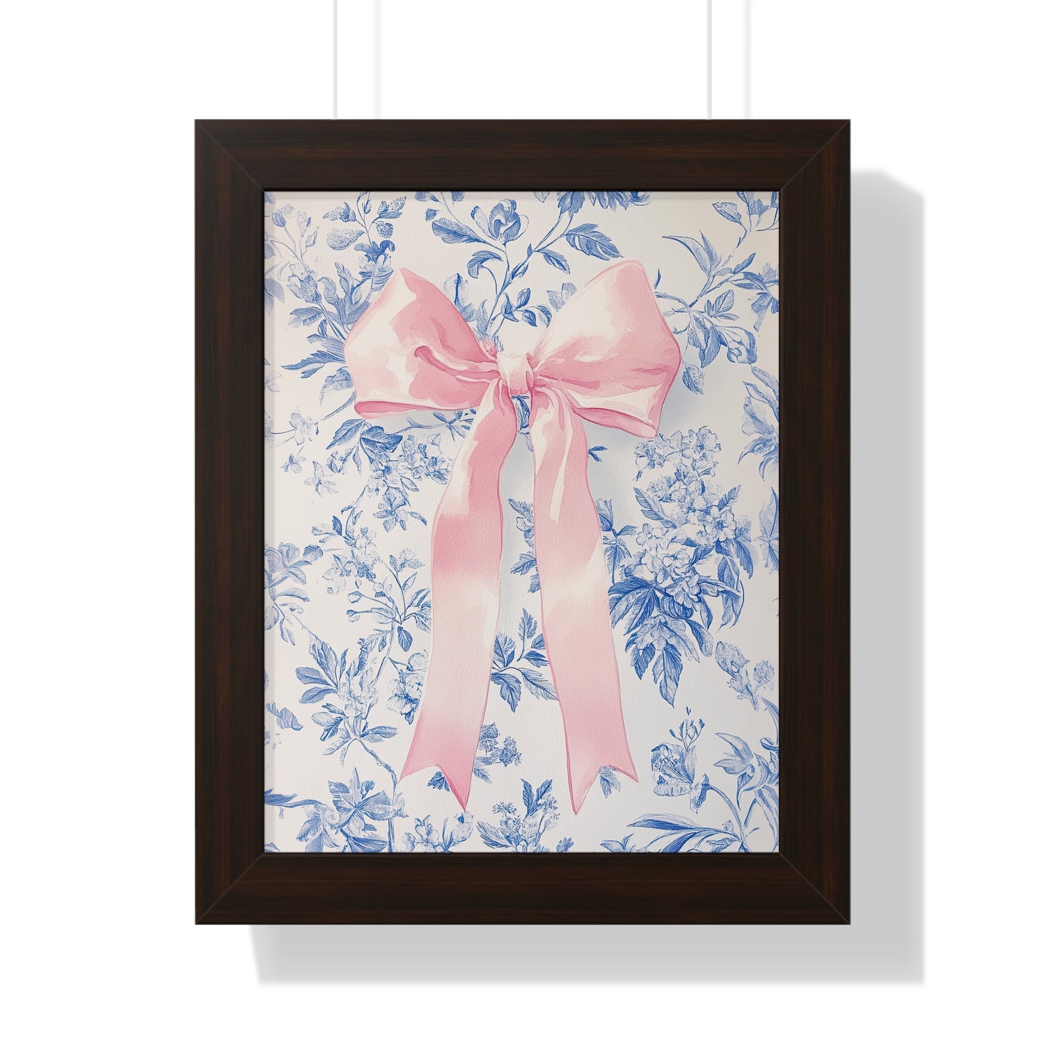 Framed Paper Print - Pink Bow Floralscape