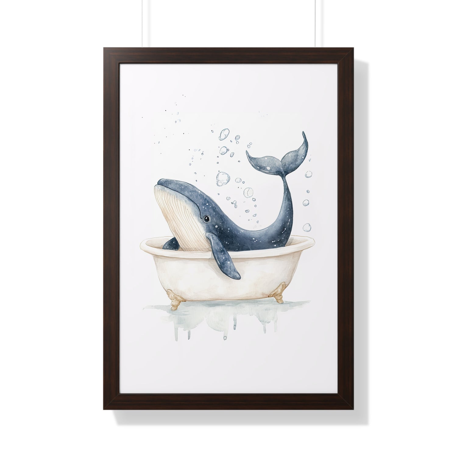 Framed Paper Print - Whale Tub Bubble Splash