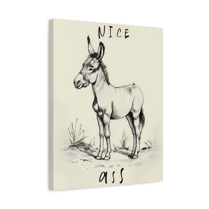 1.25" Matte Canvas - Donkey Line Art Humor