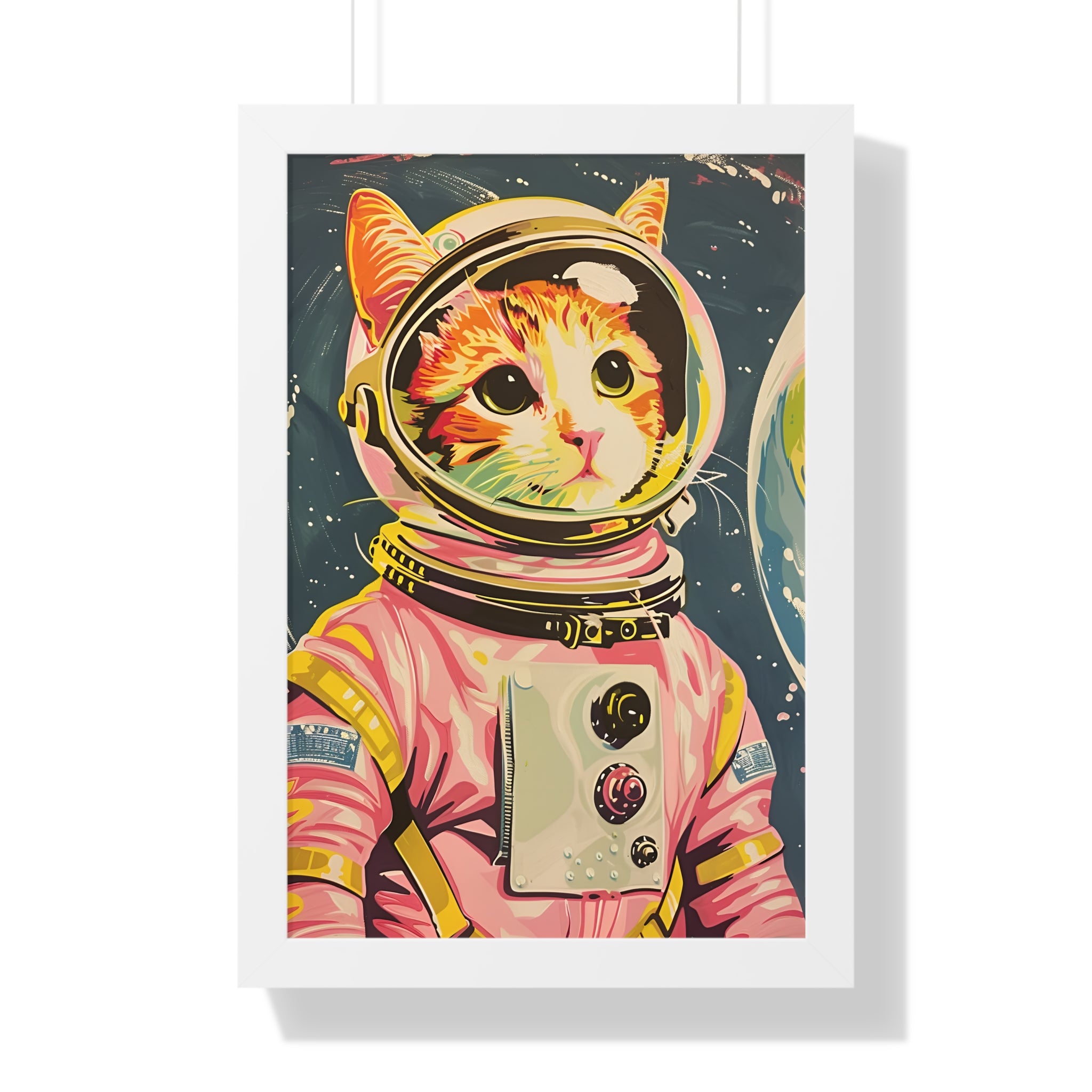 Framed Paper Print - Catstronaut Pink Mission