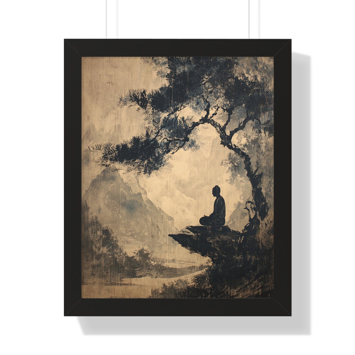 Framed Paper Print - Mountain Tree Zen Silence