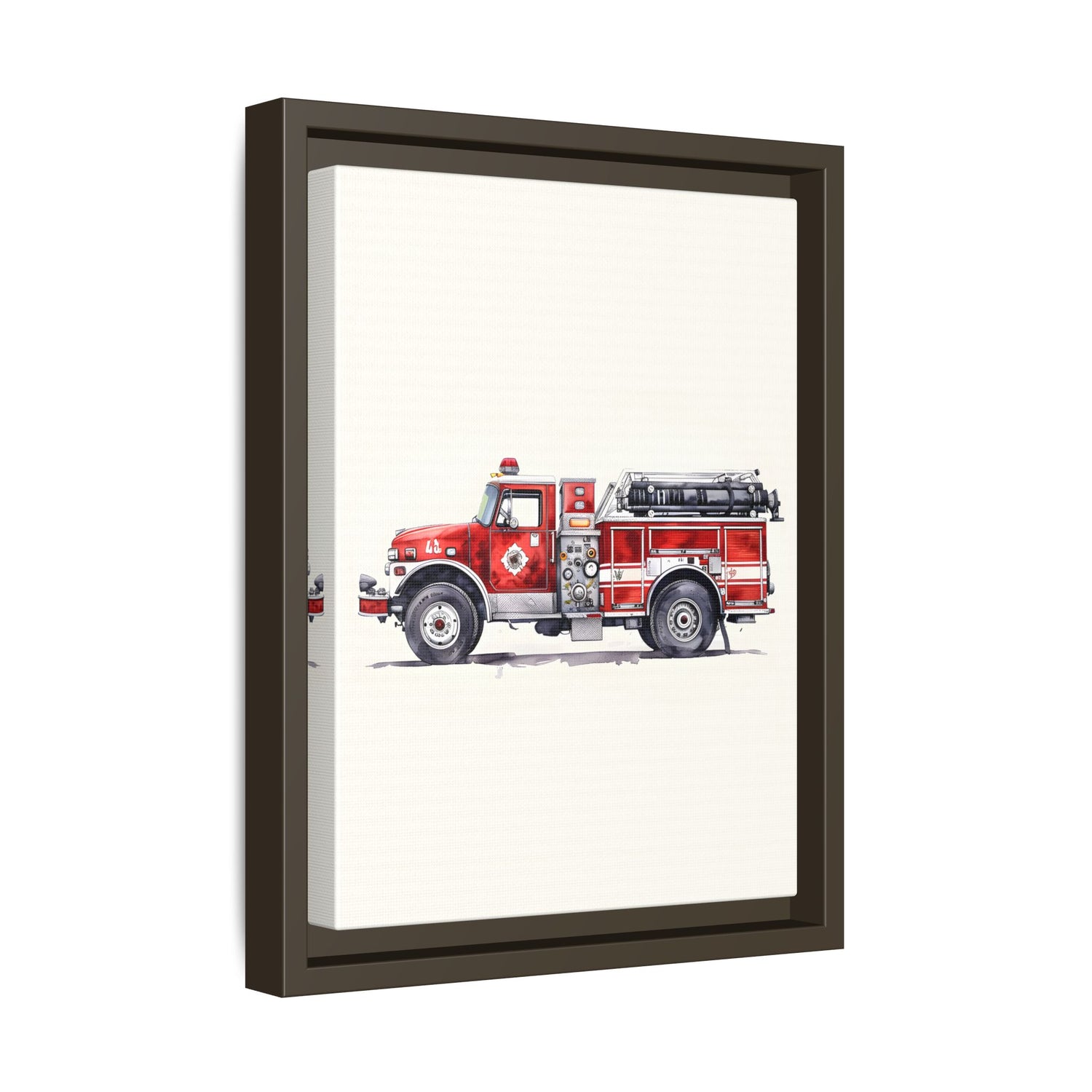 Framed Canvas - Classic Pumper Firetruck