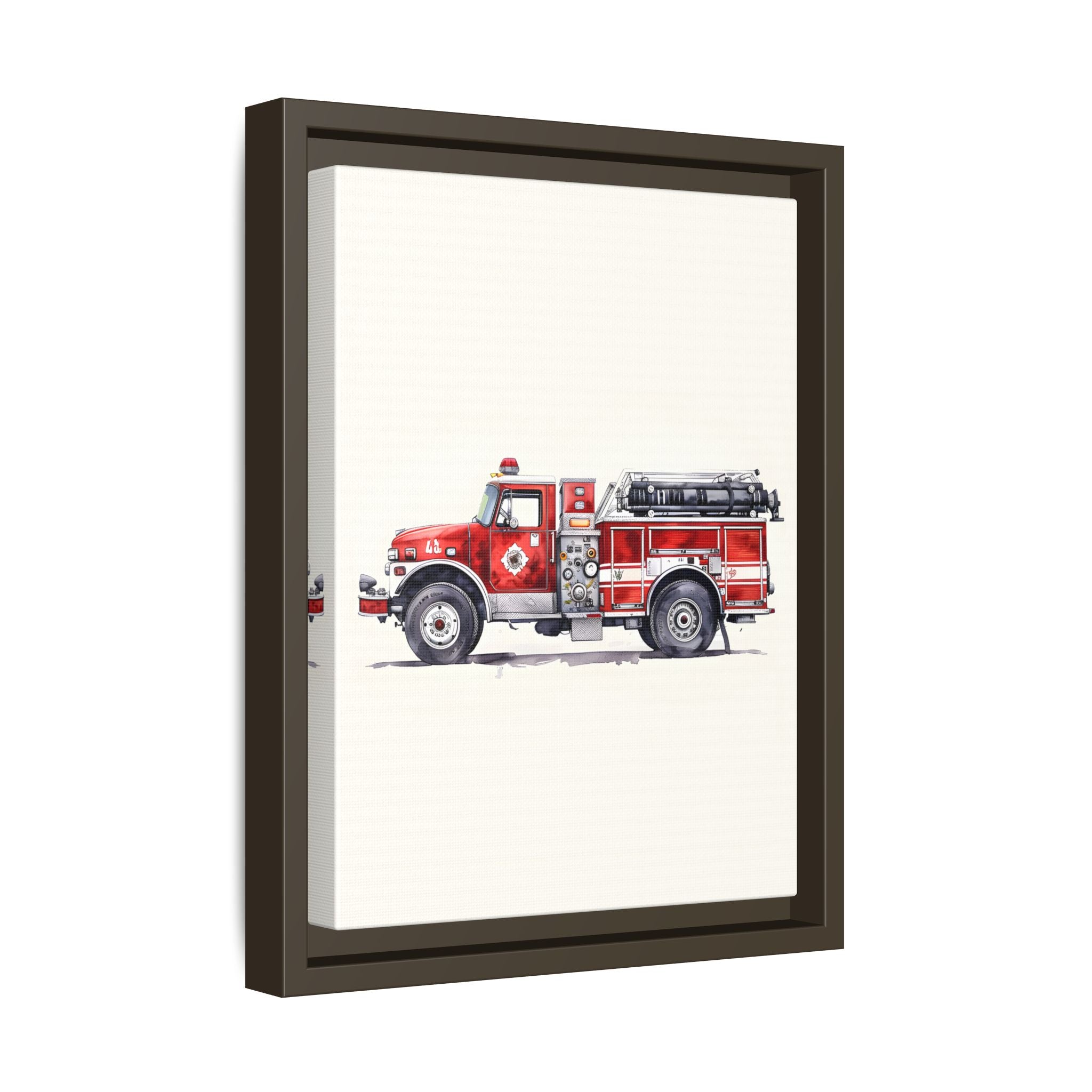 Framed Canvas - Classic Pumper Firetruck