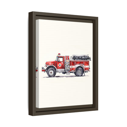 Framed Canvas - Classic Pumper Firetruck