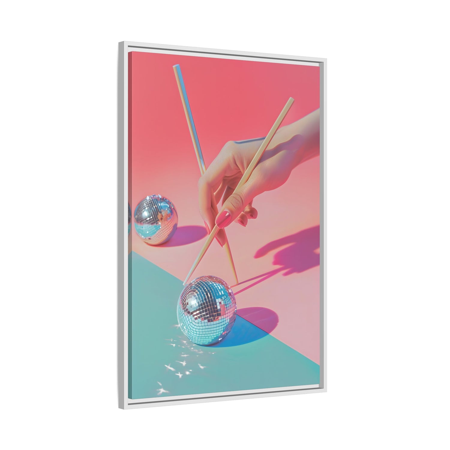 Framed Canvas - Disco Chopsticks Delight
