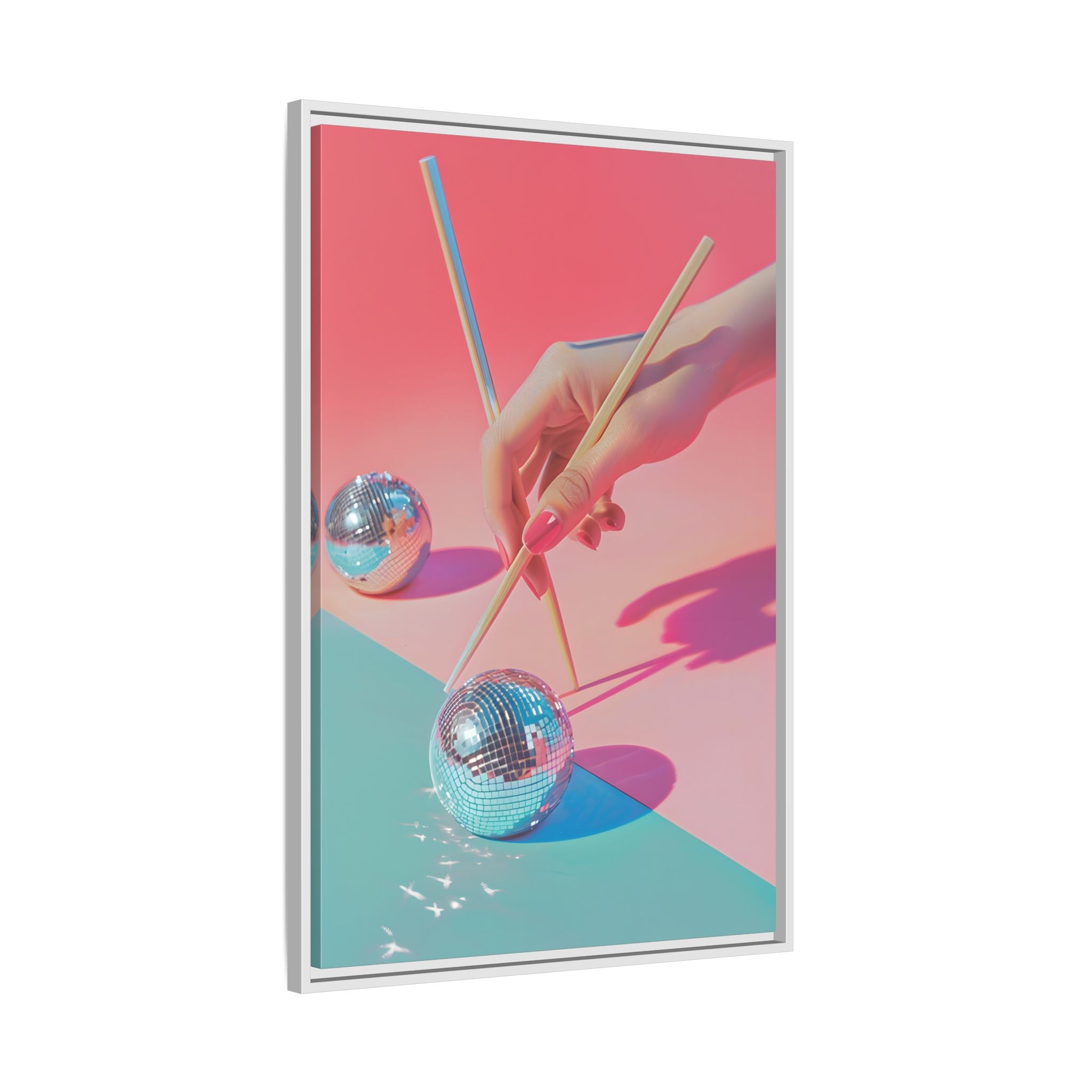Framed Canvas - Disco Chopsticks Delight