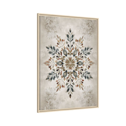 Framed Canvas - Nordic Botanical Snowflake