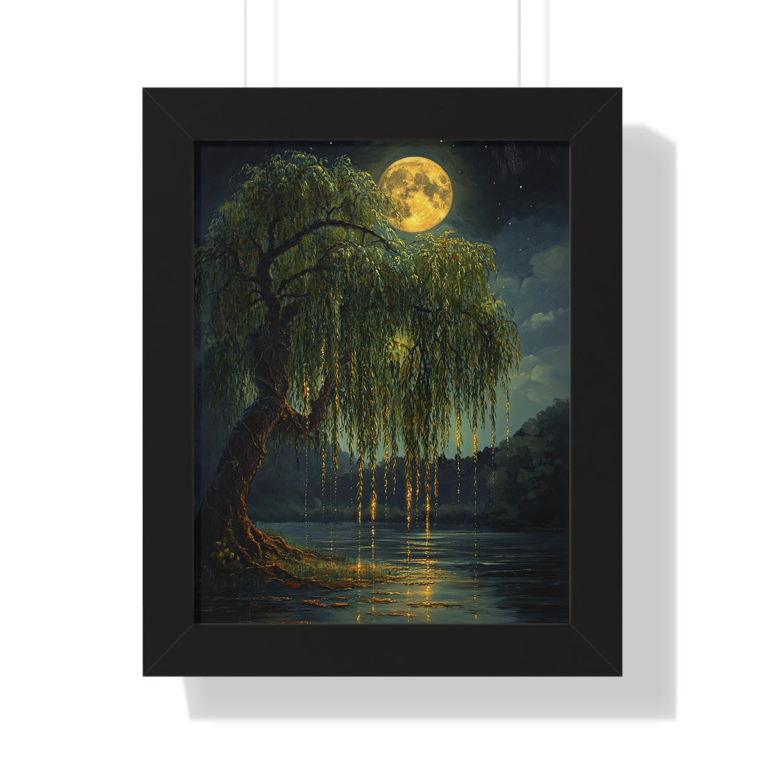 Framed Paper Print - Moonlit Willow Glow