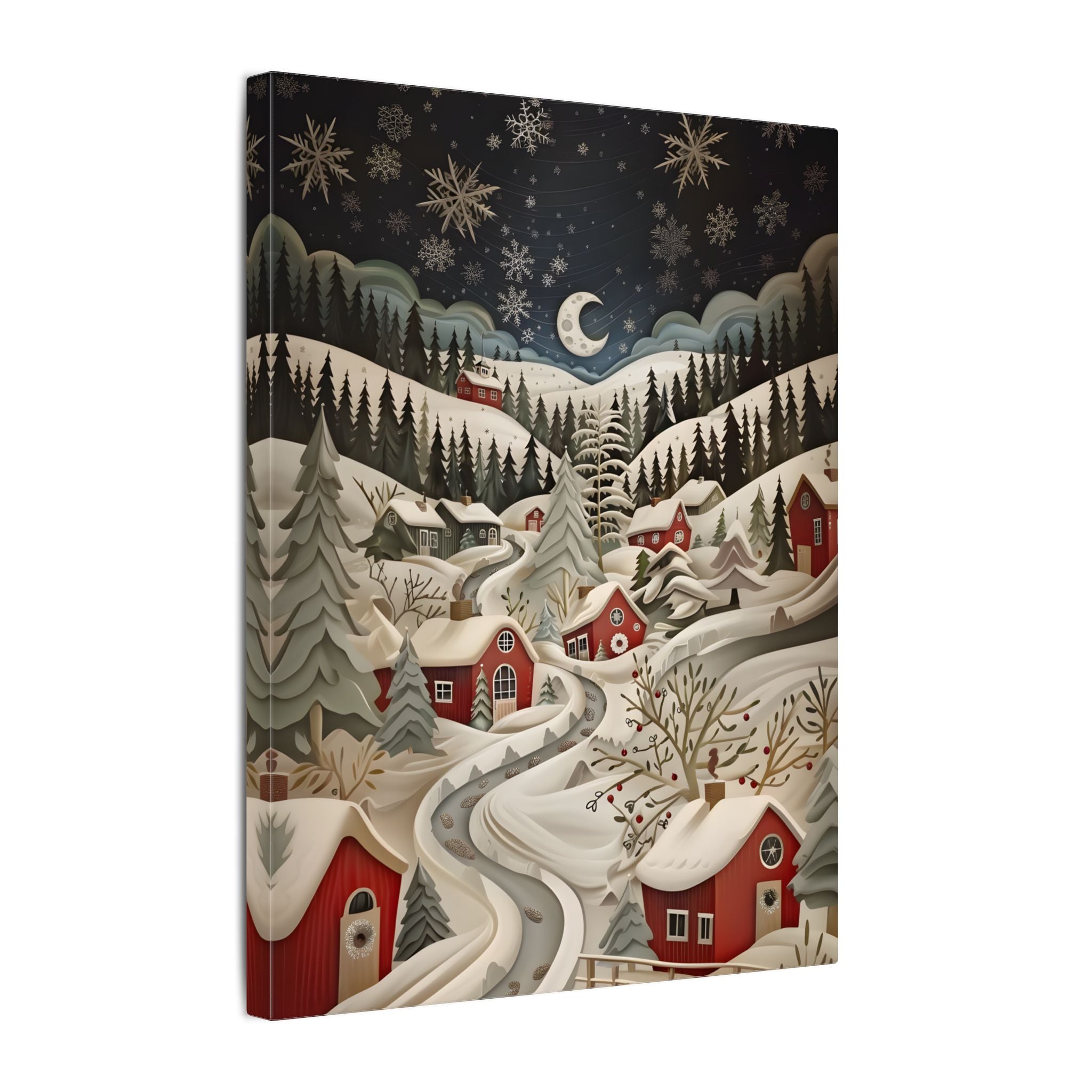 .75" Matte Canvas - Silent Snowfall Village