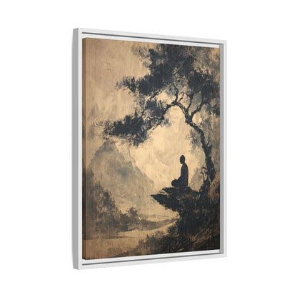 Framed Canvas - Mountain Tree Zen Silence